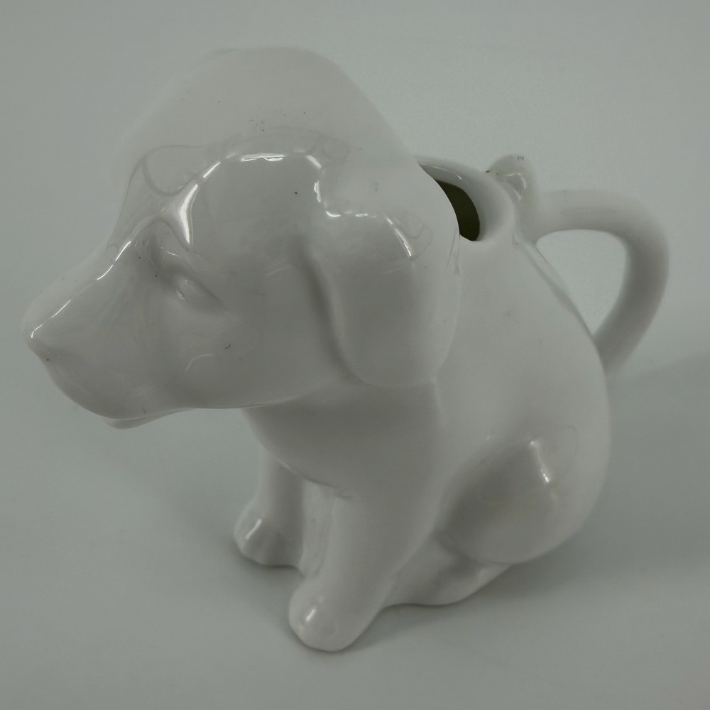 White Porcelain Dog Shaped Mini Creamer Pitcher - Picture 8 of 8